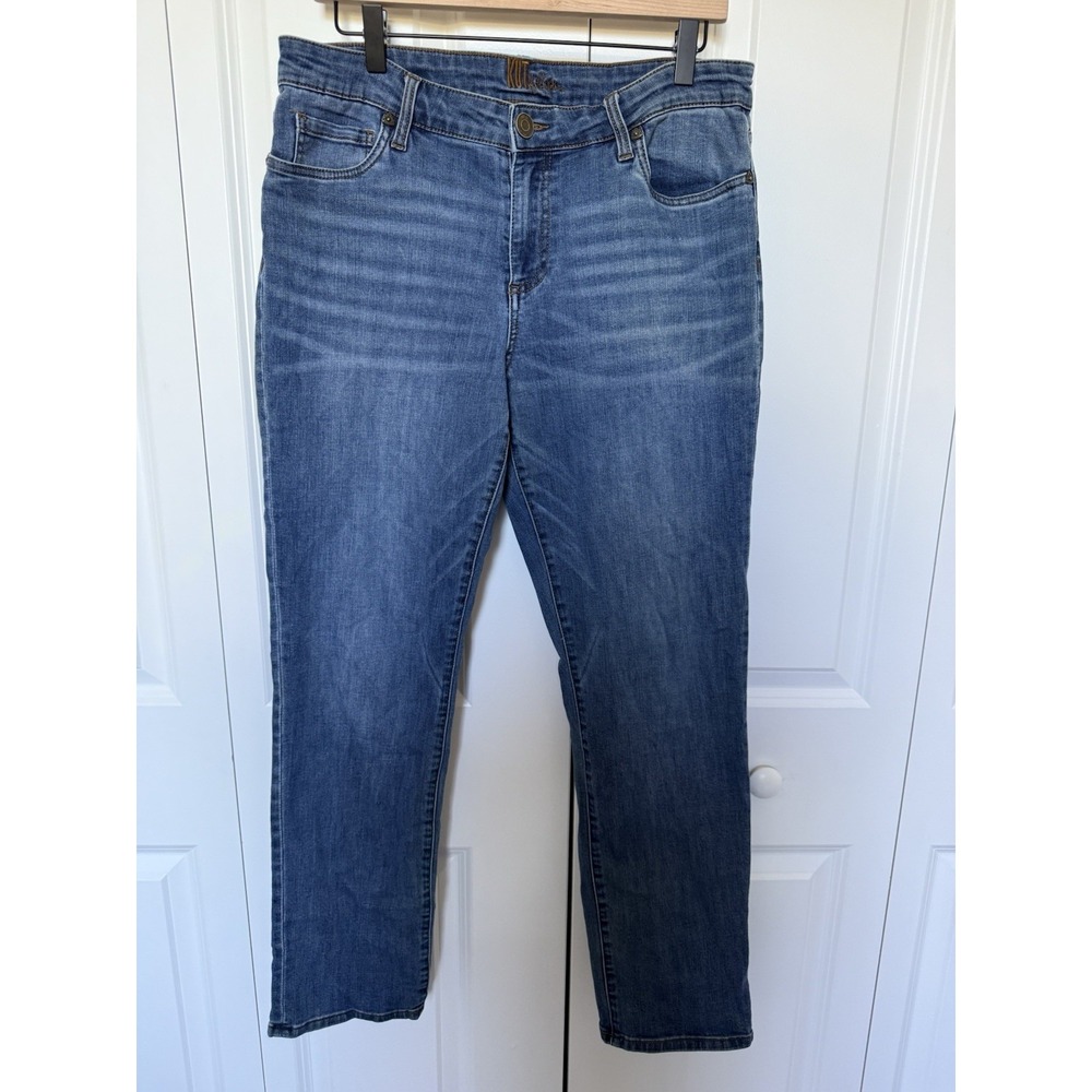 Kut From The Kloth Straight Leg Blue Jeans Size 12 Medium Wash
